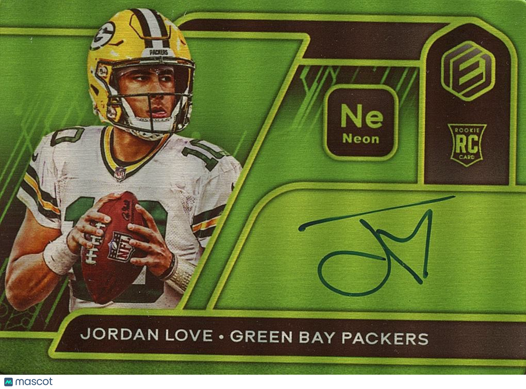 Jordan Love 2020 Elements Neon SSP Auto Autograph Rookie Green Bay Packers 7/10