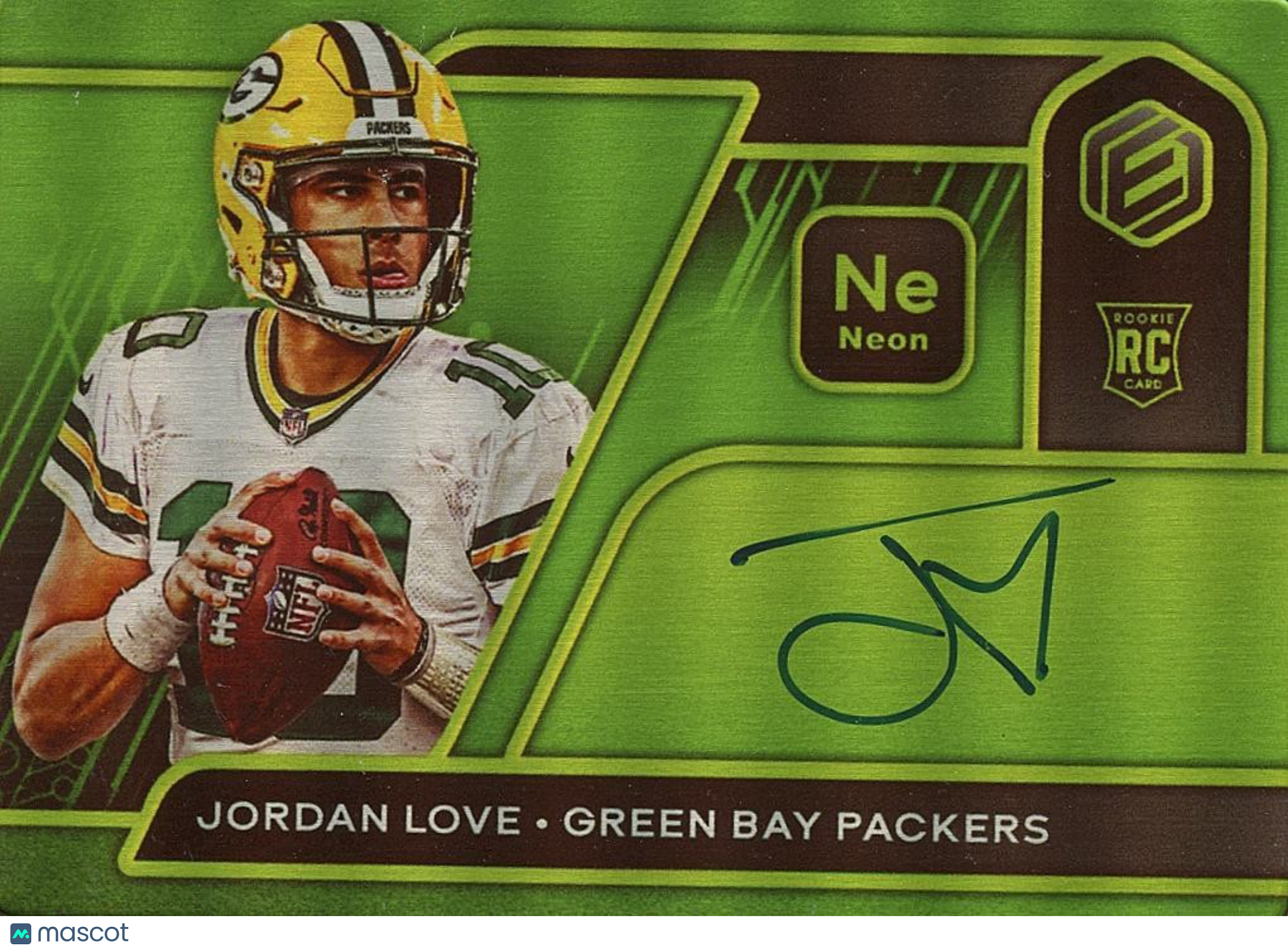 Jordan Love 2020 Elements Neon SSP Auto Autograph Rookie Green Bay Packers 7/10