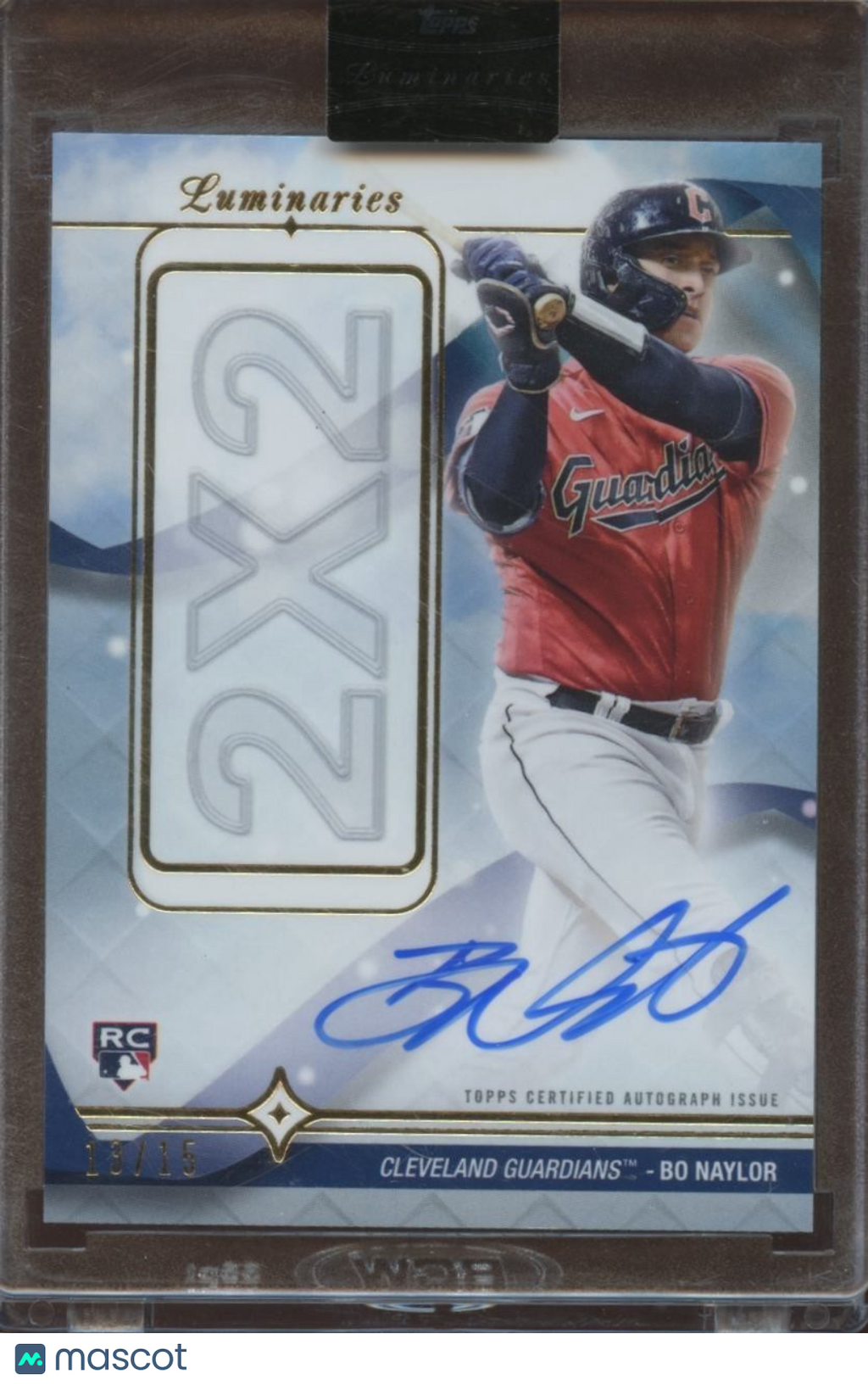 Bo Naylor 2023 Topps Luminaries Auto Autograph RC Cleveland Guardians 13/15