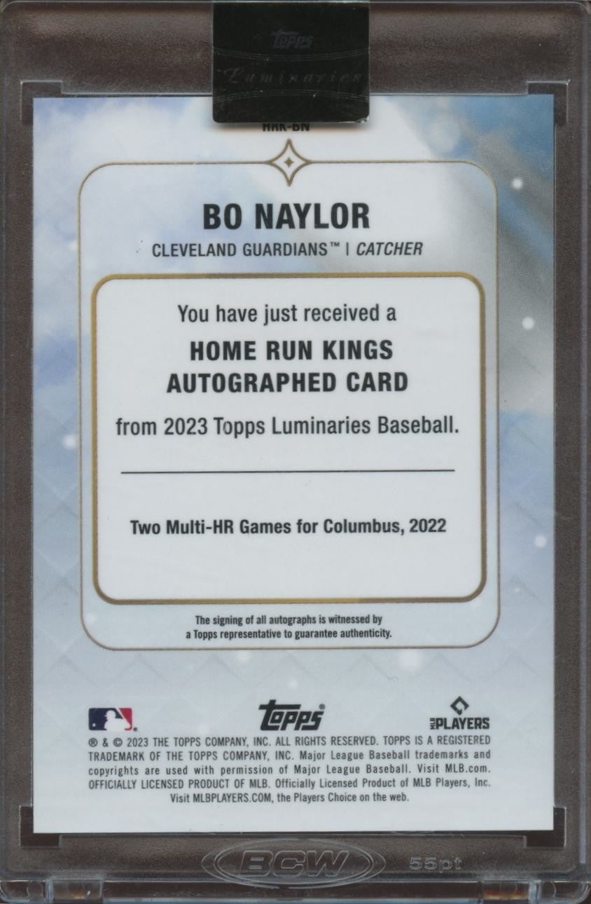Bo Naylor 2023 Topps Luminaries Auto Autograph RC Cleveland Guardians 13/15