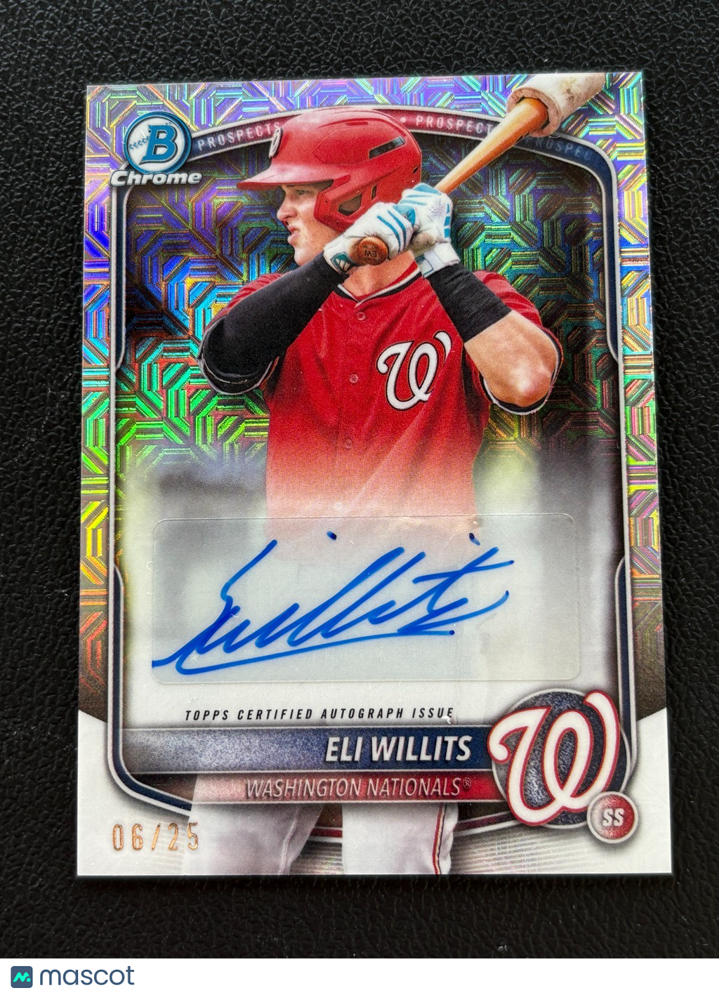 Eli Willits 2025 Bowman Chrome Variation Auto Autograph SSP RC Nationals READ