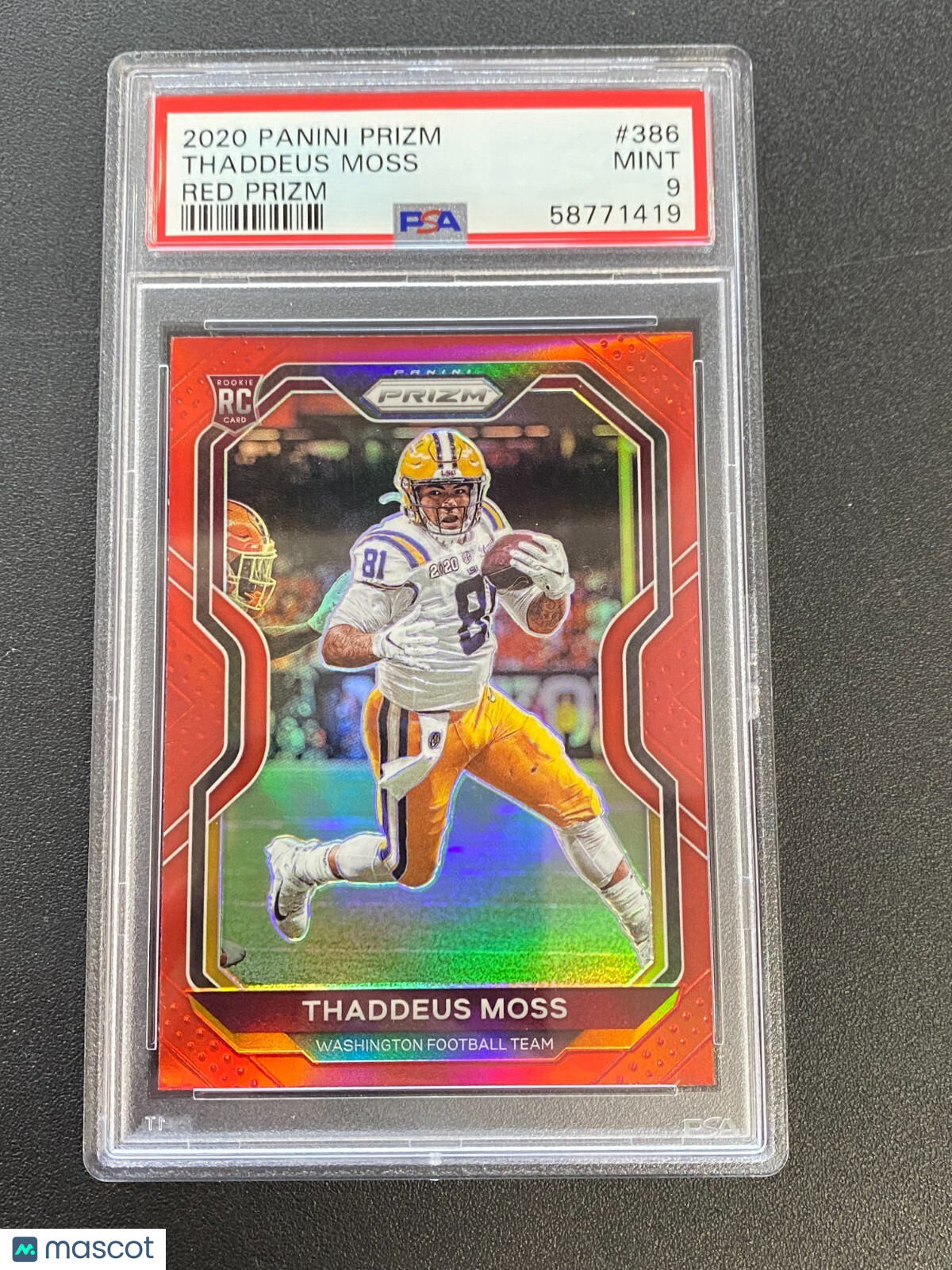 Thaddeus Moss 2020 Prizm Retail Red Prizm SSP Rookie RC LSU Tigers PSA 9