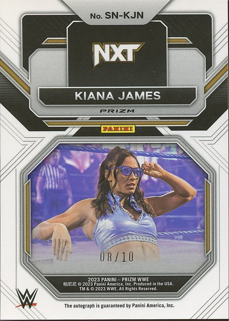 Kiana James 2023 Prizm Auto Autograph RC Green Pulsar Rookie WWE Wrestling 8/10