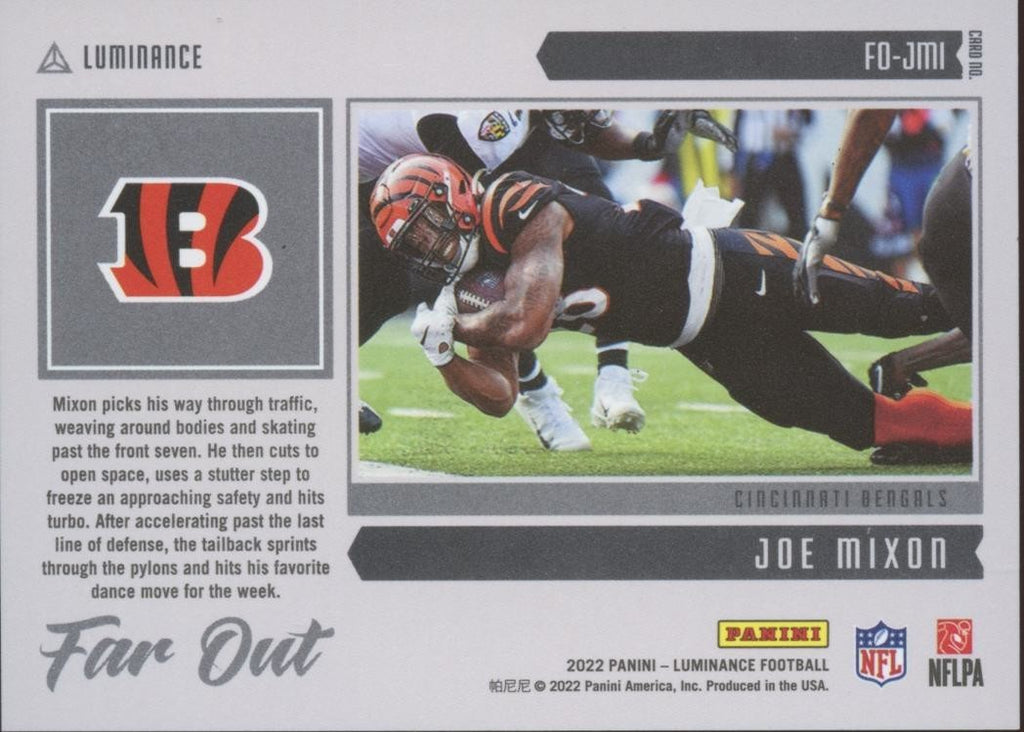 Joe Mixon 2022 Luminance Far Out SSP CASE HIT Cincinnati Bengals