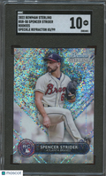 Spencer Strider 2022 Bowman Sterling Speckle Refractor Rookie /99 Braves SGC 10