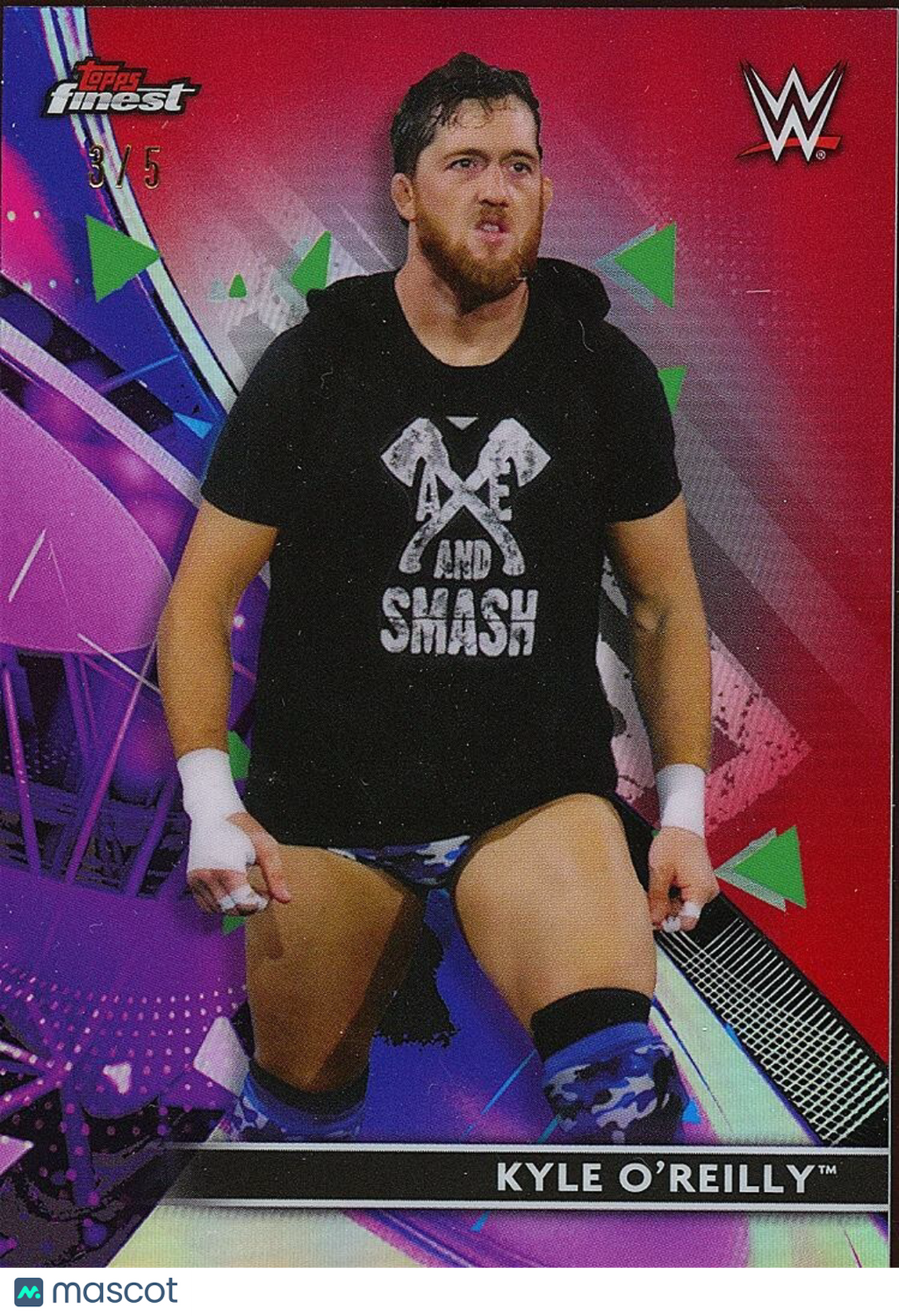 Kyle O'Reilly 2021 Topps Finest RED Refractor SSP WWE Wrestling #90 3/5