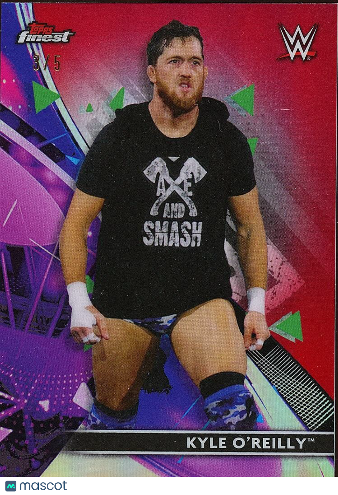 Kyle O'Reilly 2021 Topps Finest RED Refractor SSP WWE Wrestling #90 3/5