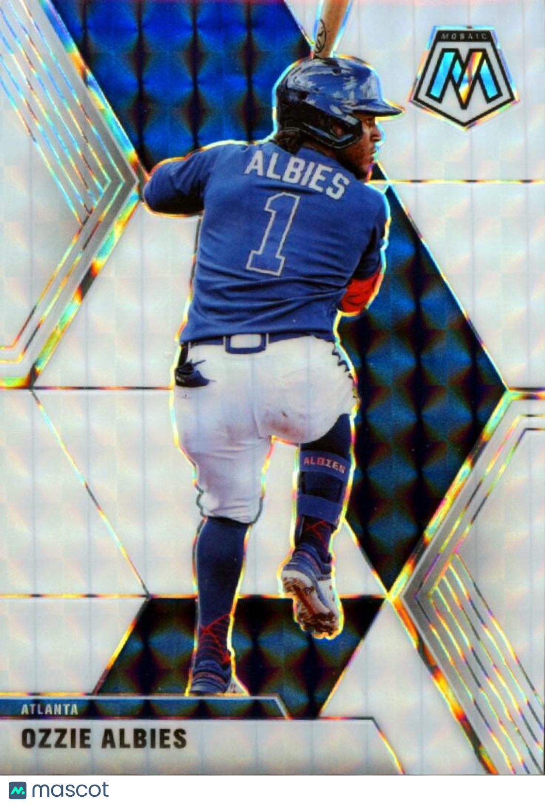 Ozzie Albies 2020 Mosaic White Prizm SSP Atlanta Braves 8/25 #90