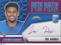 Tre Harris 2024 Elite Pen Pals Purple Ink Auto Autograph SSP RC LA Chargers