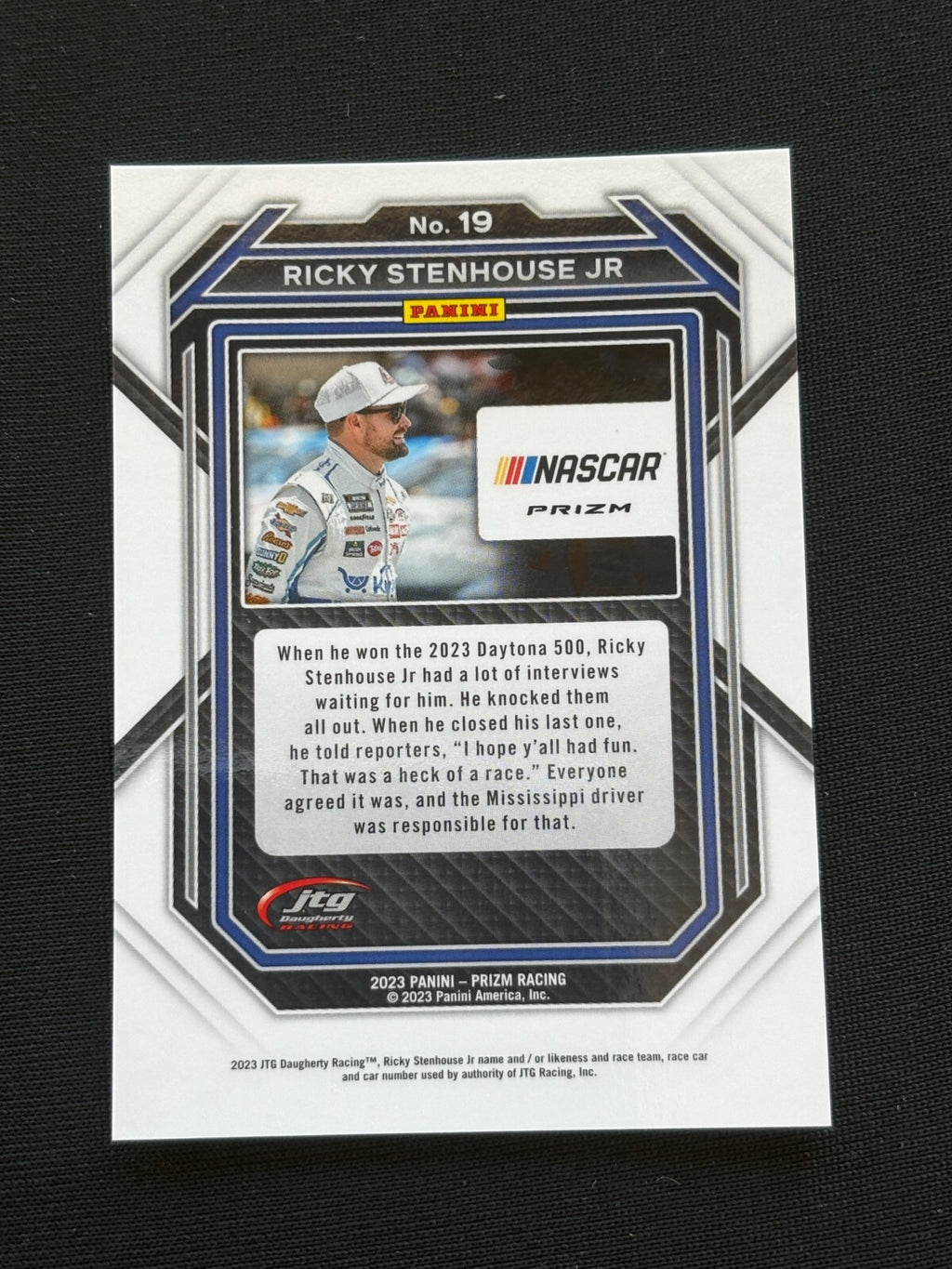 Ricky Stenhouse Jr 2023 Prizm White Sparkle Shortprint SSP NASCAR #19