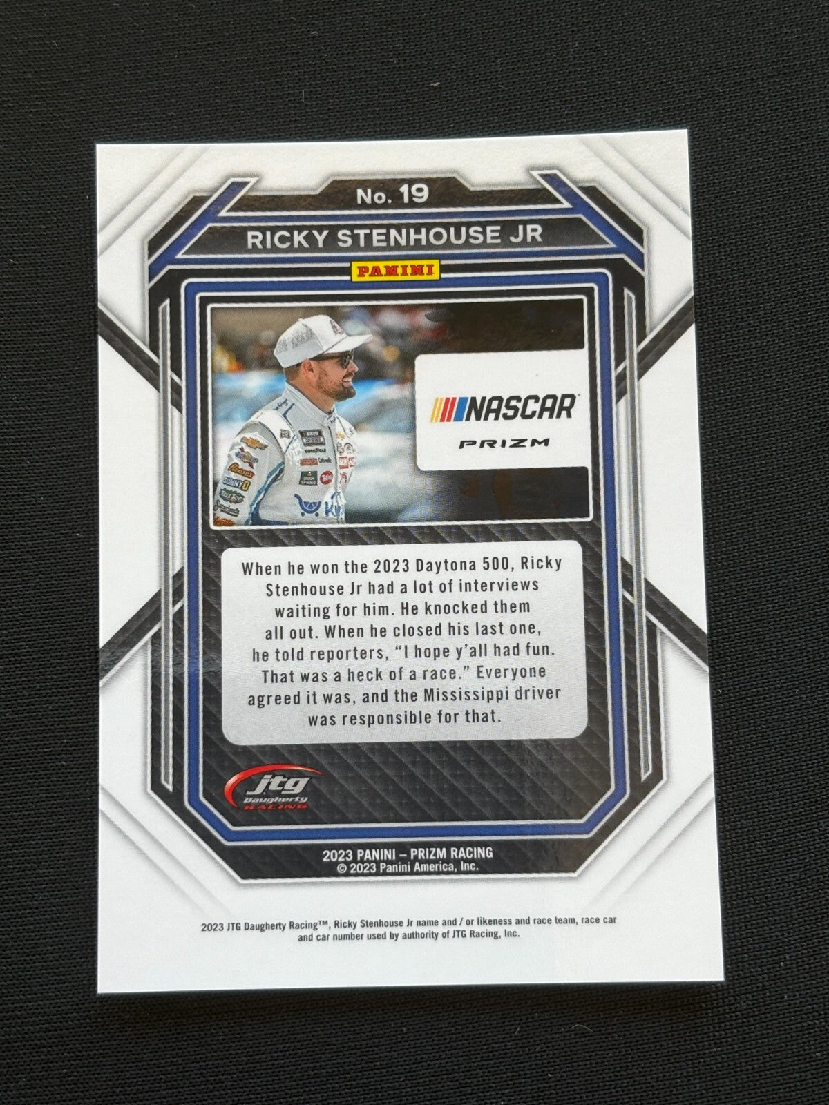 Ricky Stenhouse Jr 2023 Prizm White Sparkle Shortprint SSP NASCAR #19
