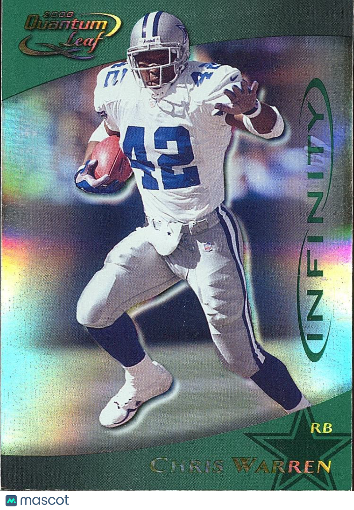 Chris Warren 2000 Quantum Leaf Infinity Green Dallas Cowboys 76/100 #74
