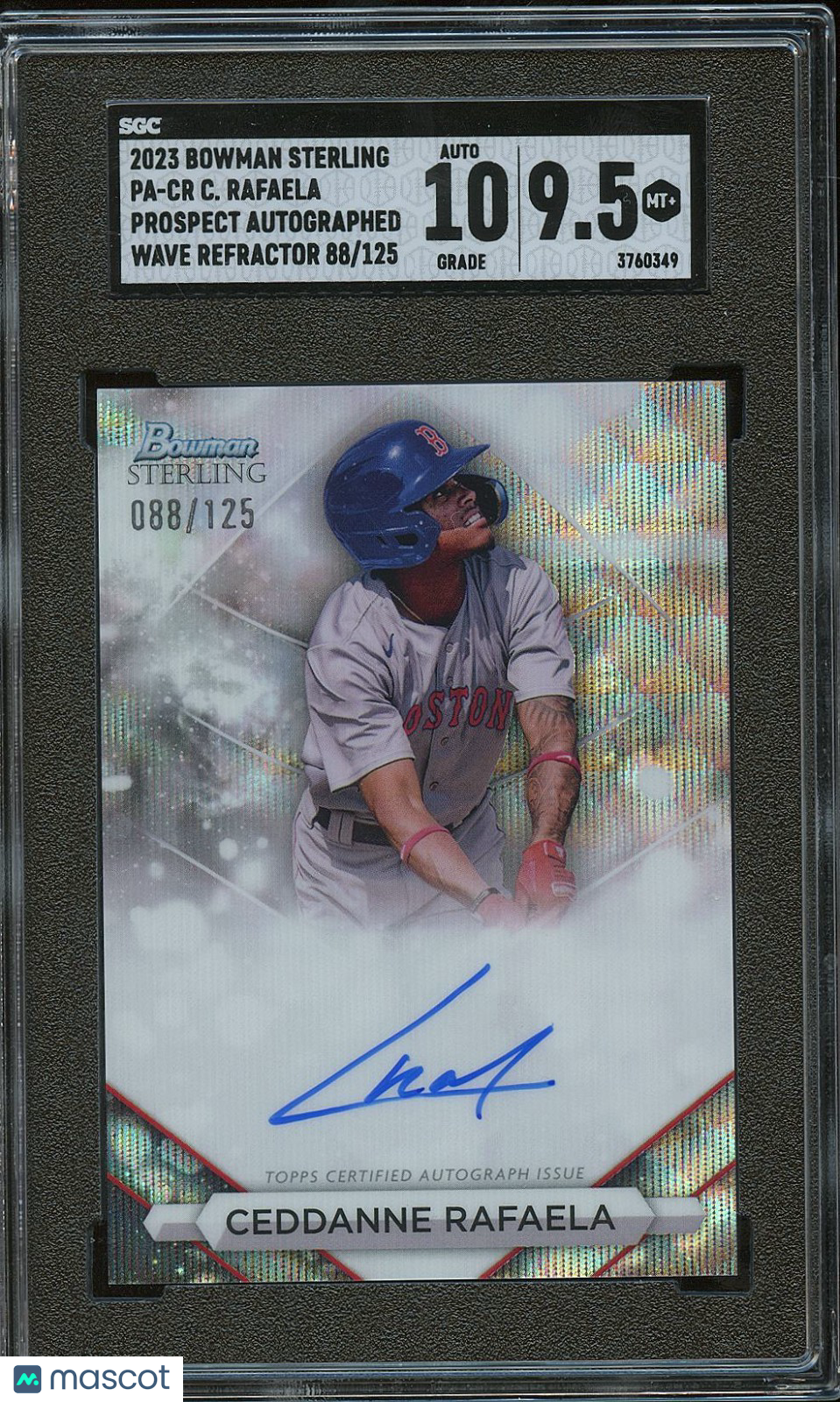 Ceddanne Rafaela 2023 Bowman Sterling Auto Autograph Red Sox 88/125 SGC 9.5