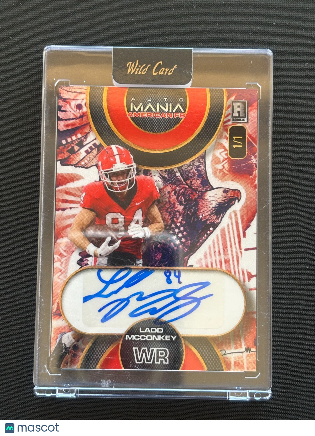 Ladd Mcconkey 2024 Wild Card Auto Autograph RC Georgia Bulldogs LA Chargers 1/1