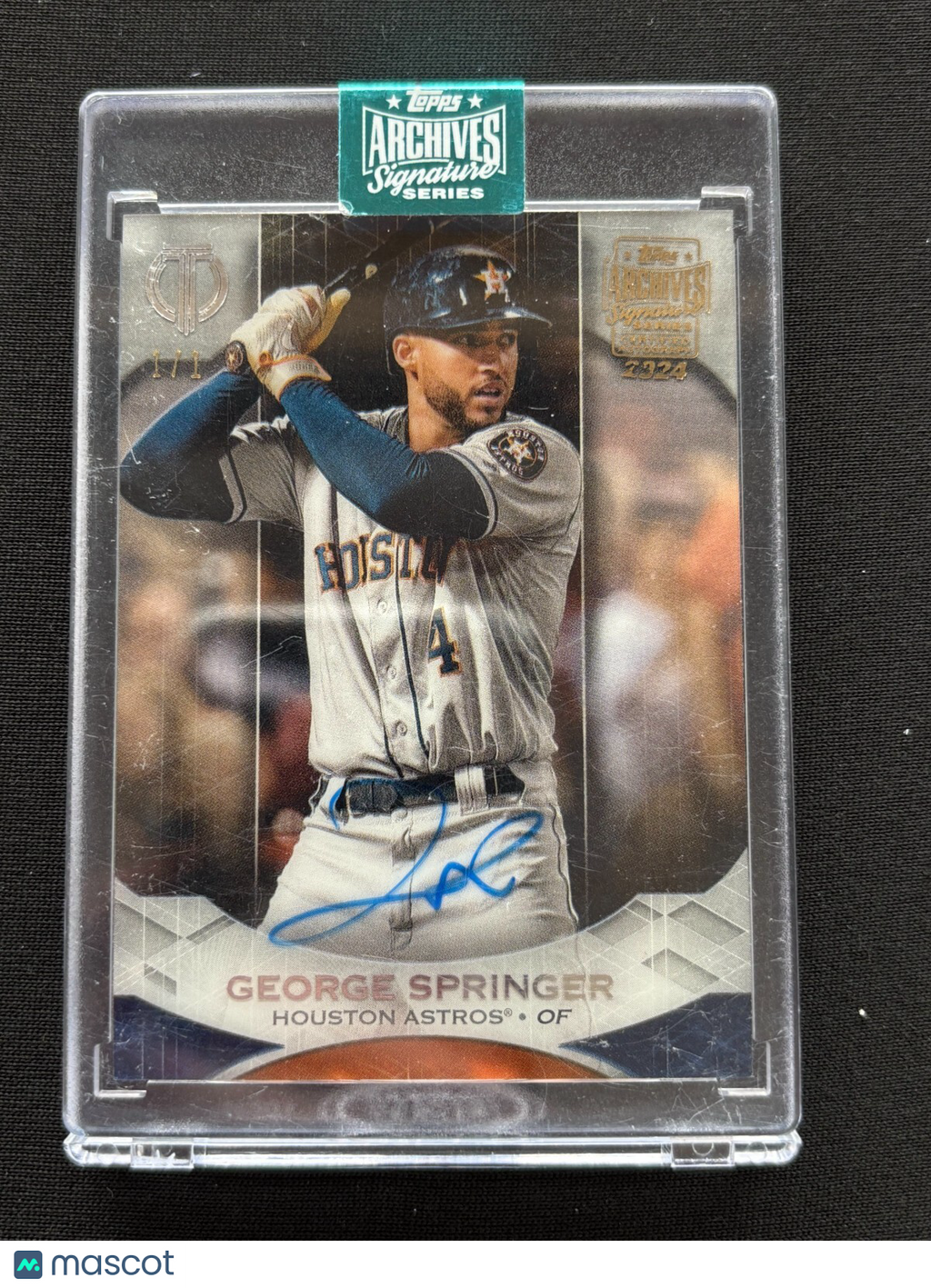 George Springer 2024 Topps Archives Tribute Auto Autograph Houston Astros 1/1