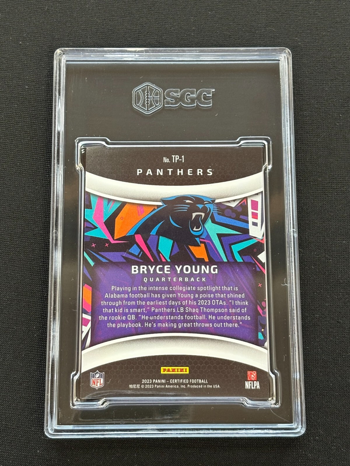 Bryce Young 2023 Certified Graffiti CASE HIT SSP Rookie RC Panthers SGC 9.5