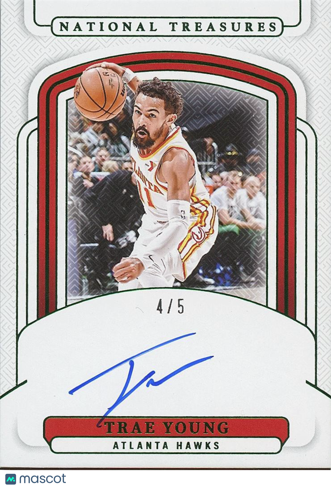 Trae Young 2024-25 National Treasures Emerald Auto Autograph Atlanta Hawks 4/5