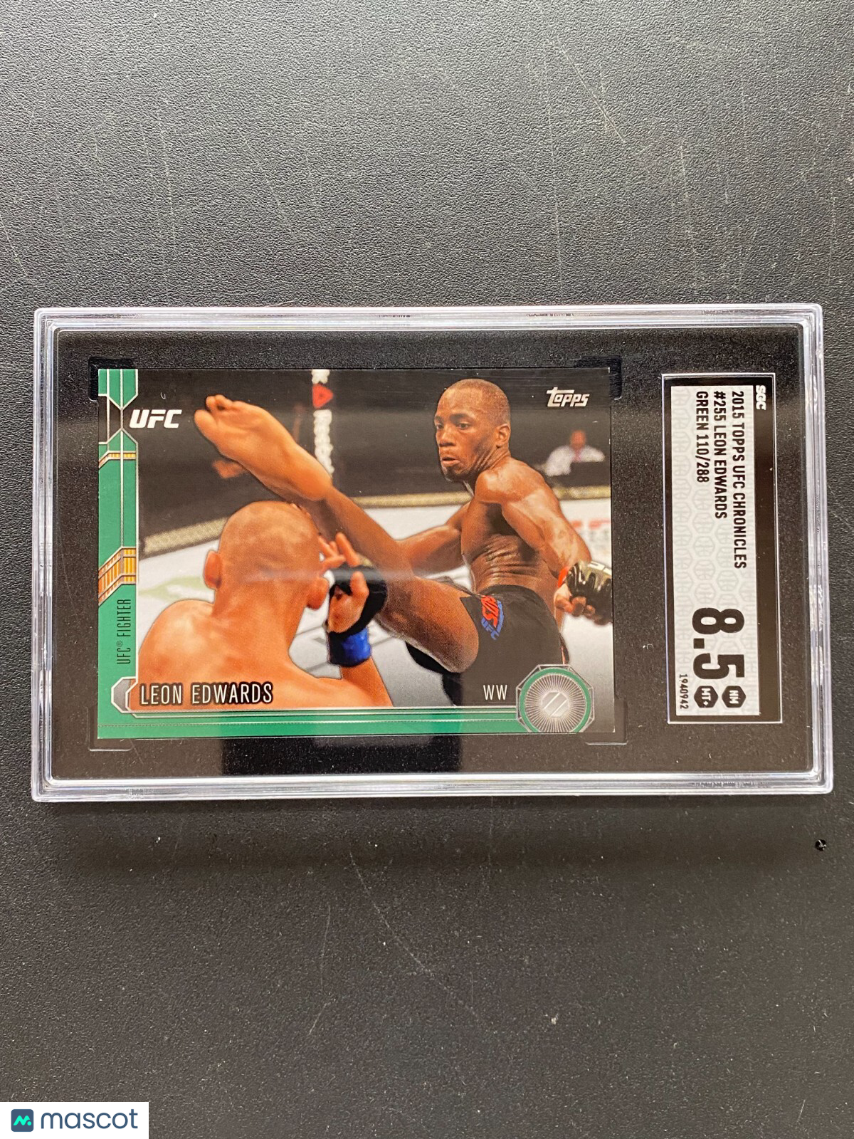 Leon Edwards 2015 Topps UFC Chronicles GREEN Rookie RC MMA 110/288 #255 SGC 8.5