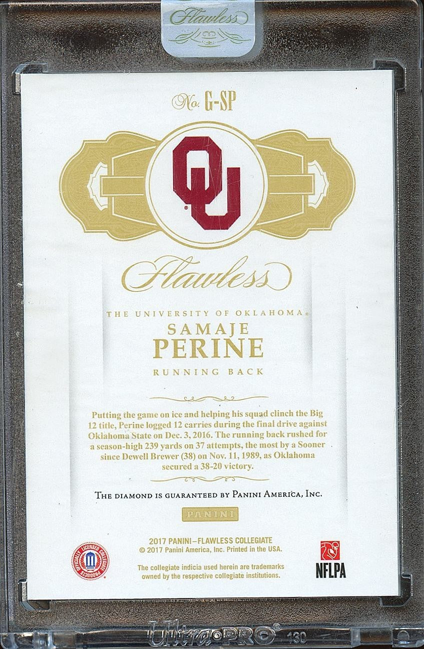 Samaje Perine 2017 Flawless Diamond Gem Rookie RC Oklahoma Sooners 3/20