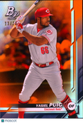 Yasiel Puig 2019 Bowman Platinum Orange SSP Cincinnati Reds 13/25