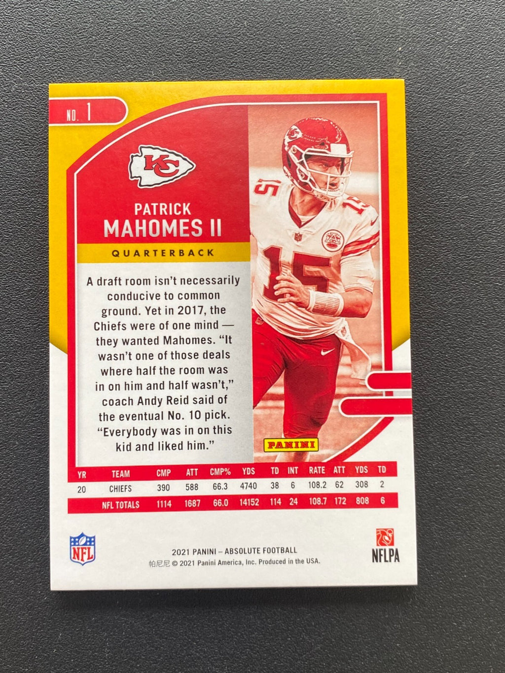 Patrick Mahomes II 2021 Absolute Red Spectrum Kansas City Chiefs 100/100 #1