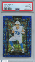 Joe Alt 2024 Select Blue Disco Prizm Rookie RC Los Angeles Chargers 7/25 PSA 10