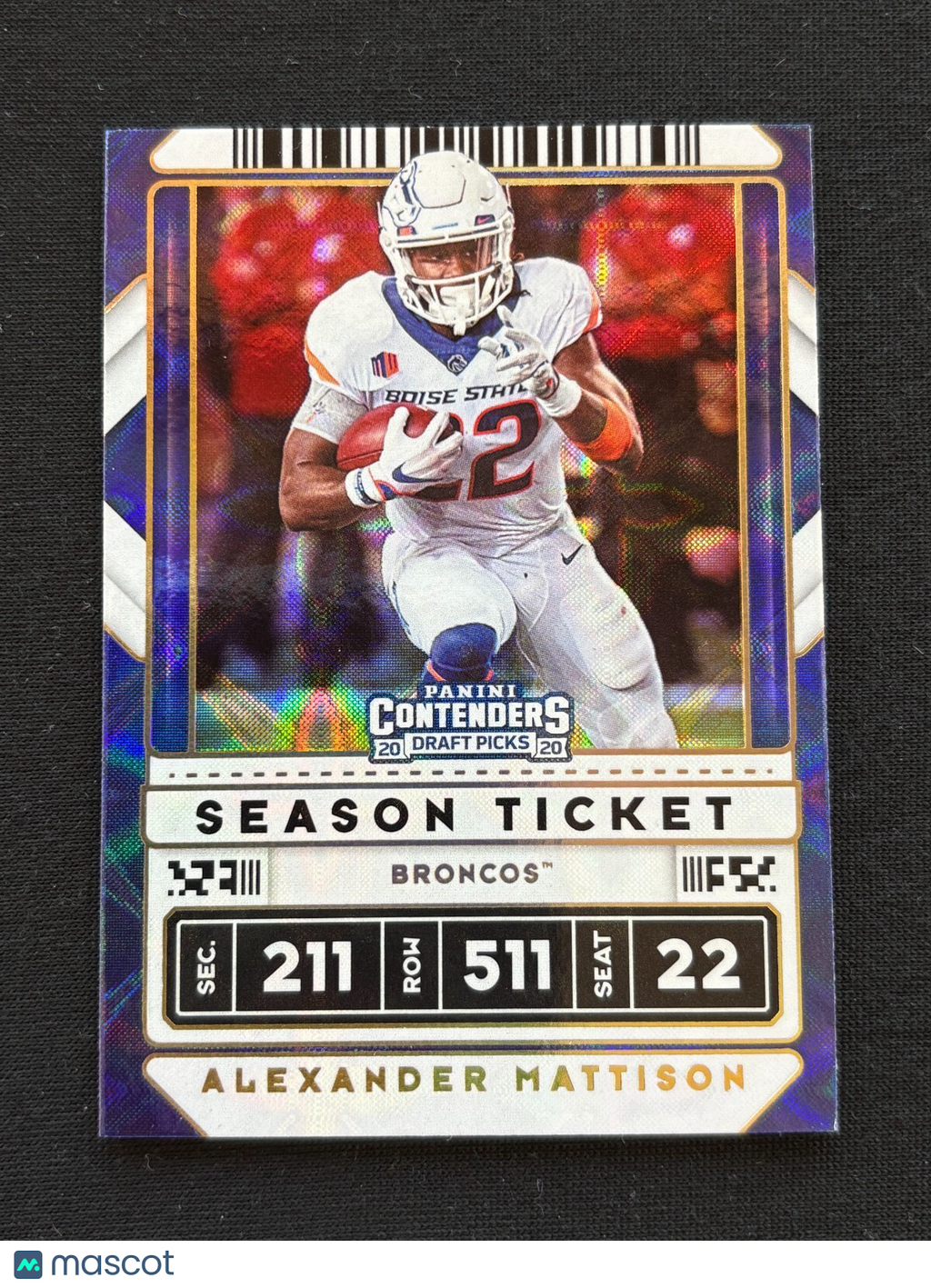 Alexander Mattison 2020 Contenders GALACTIC CASE HIT SSP Boise State Vikings