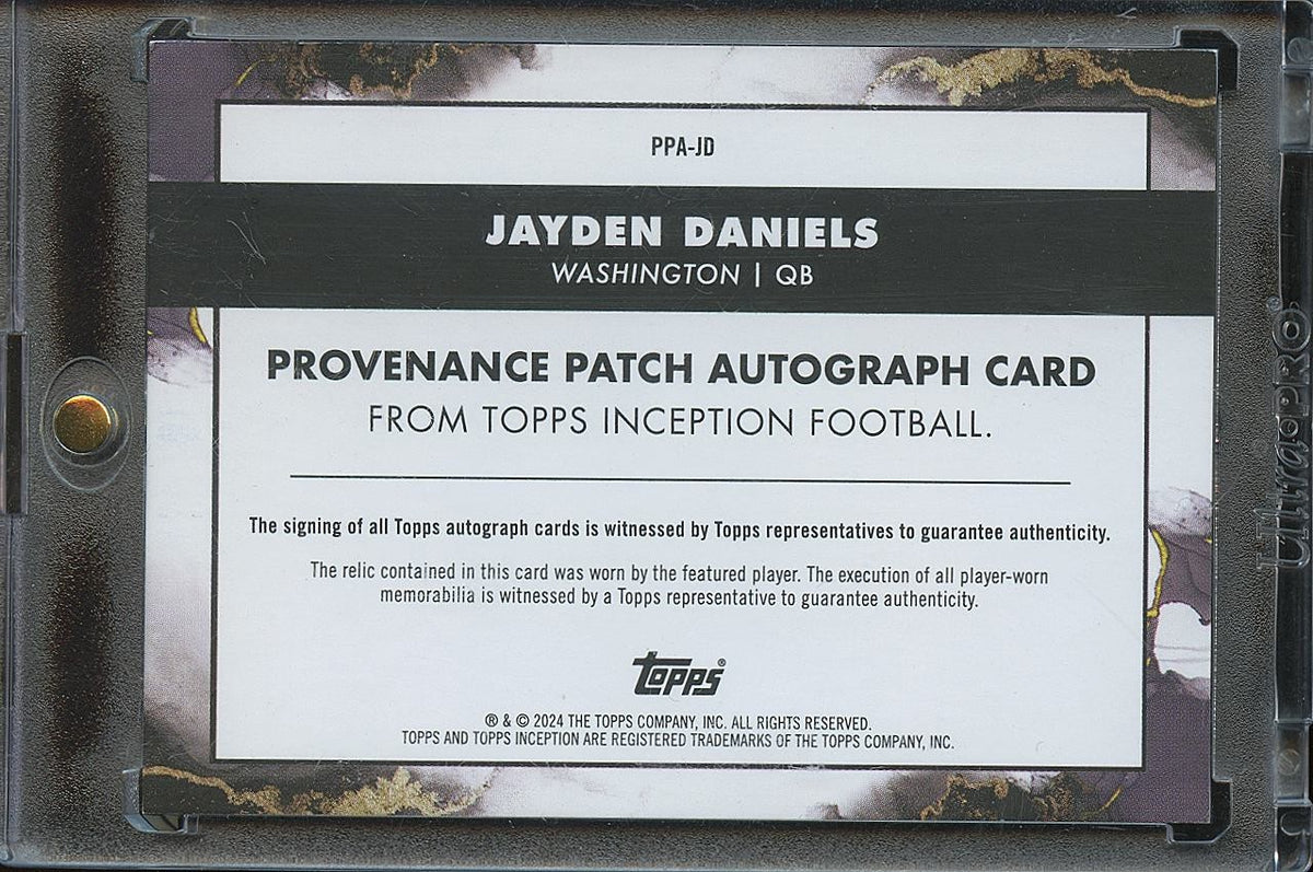 Jayden Daniels 2024 Topps Inception Auto Autograph Patch RC Commanders 14/75