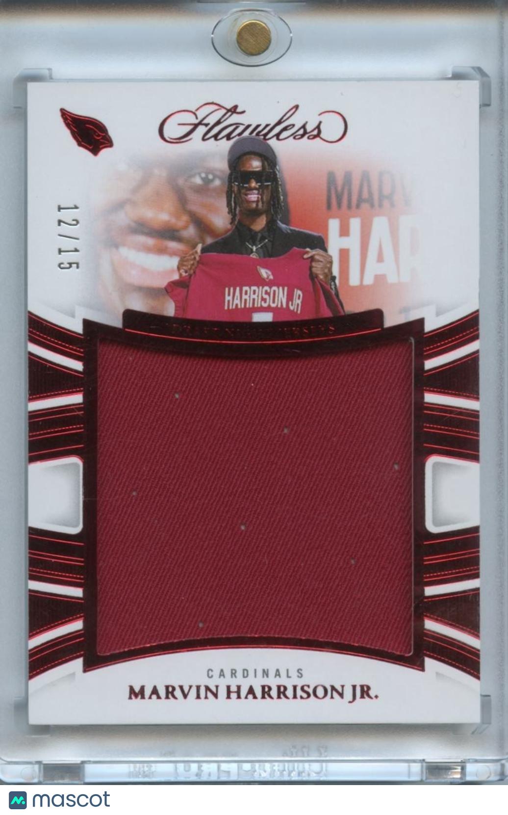 Marvin Harrison Jr. 2025 Flawless Jersey Patch Red Arizona Cardinals 12/15