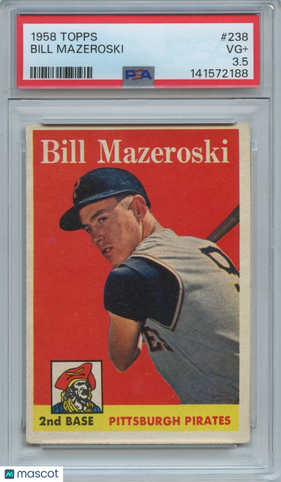 Bill Mazeroski 1958 Topps Pittsburgh Pirates #238 PSA 3.5