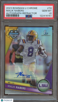 Malik Nabers 2023 Bowman Chrome 1st Auto Autograph RC LSU Giants 174/499 PSA 10