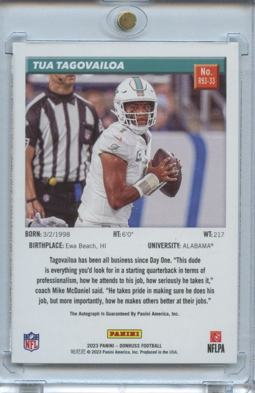 Tua Tagovailoa 2023 Donruss '93 Retro Auto Autograph Miami Dolphins 5/25