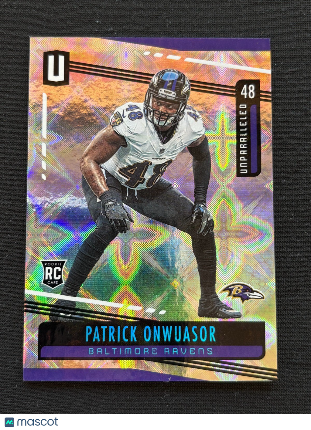 Patrick Onwuasor 2019 Unparalleled GALACTIC CASE HIT SSP Rookie Baltimore Ravens