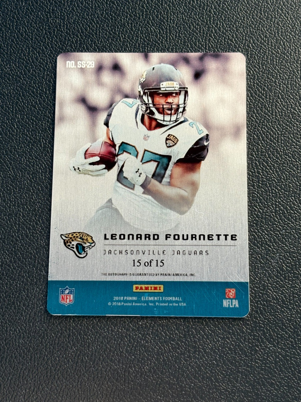 Leonard Fournette 2018 Elements Gold Ink Auto Autograph Jaguars 15/15