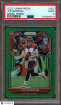 Joe Burrow 2020 Prizm Green Prizm Rookie RC Cincinnati Bengals #307 PSA 9
