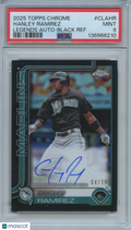 Hanley Ramirez 2025 Topps Chrome BLACK Auto Autograph 4/10 Miami Marlins PSA 9