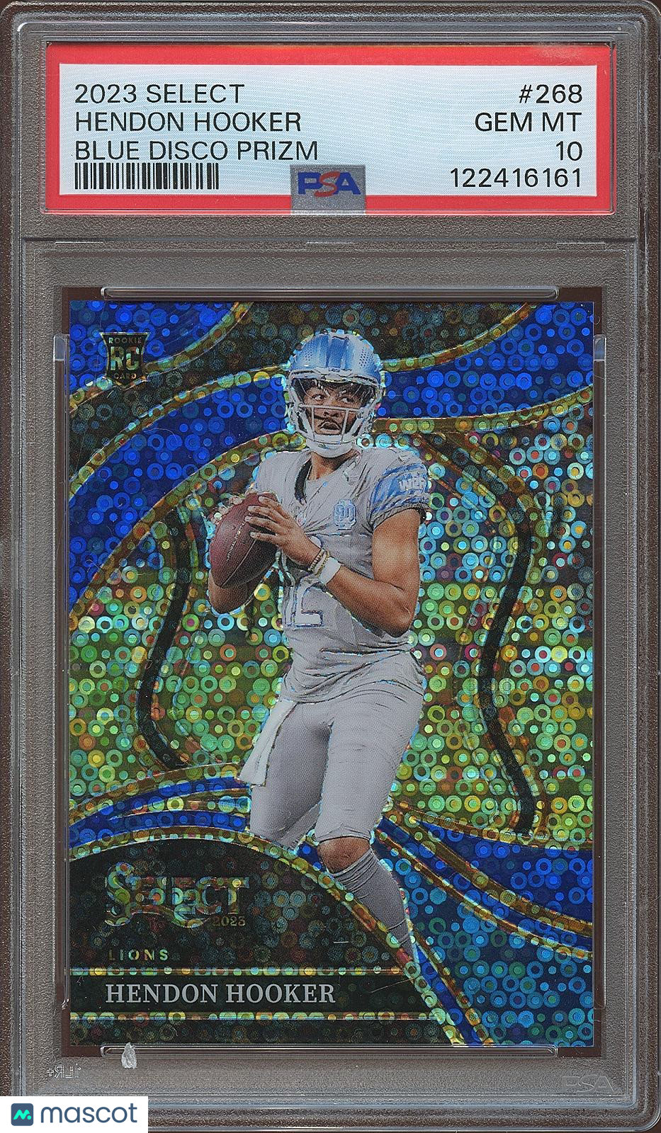 Hendon Hooker 2023 Select Blue Disco Prizm Rookie RC Detroit Lions 10/25 PSA 10