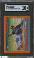Steven Kwan 2024 Topps Chrome Orange Wave Refractor Guardians 17/25 SGC 10