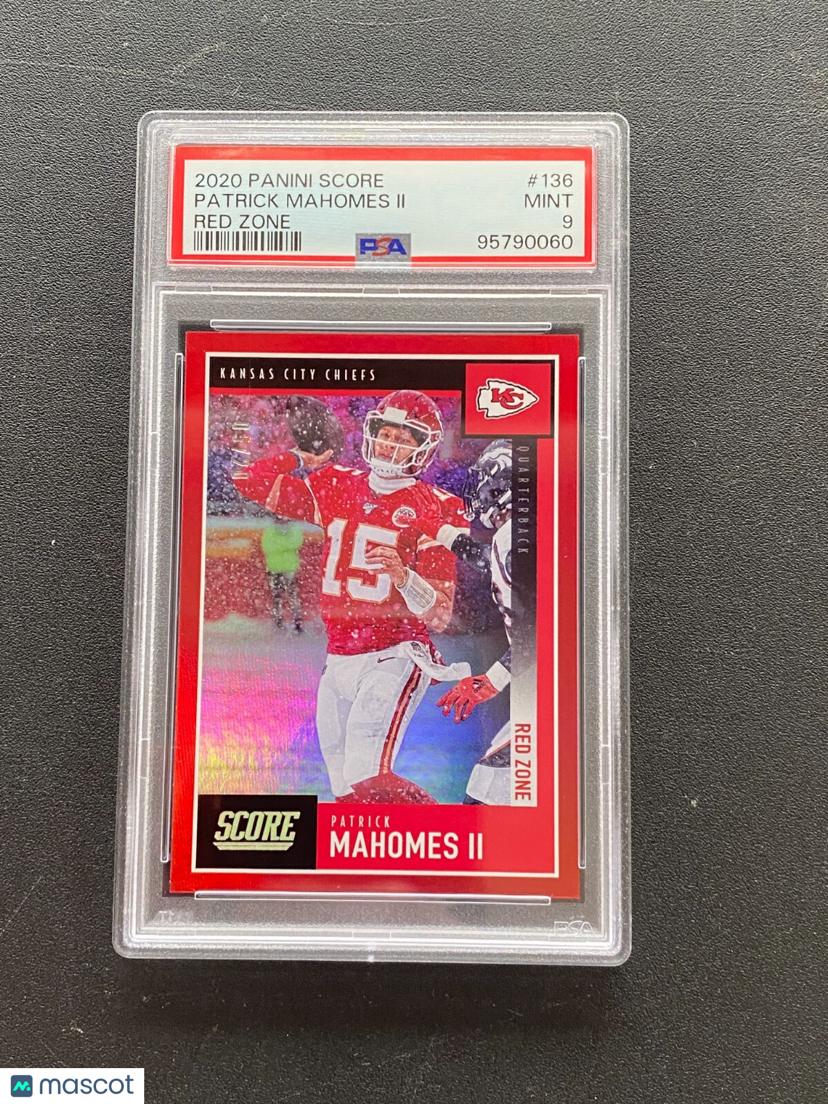 Patrick Mahomes II 2020 Score Red Zone SSP Kansas City Chiefs 5/20 #136 PSA 9