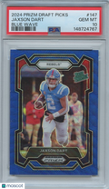 Jaxson Dart 2024 Prizm Draft Blue Wave Prizm Rookie RC Ole Miss 188/249 PSA 10