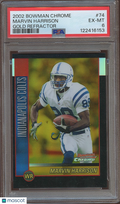 Marvin Harrison 2002 Bowman Chrome GOLD Refractor Indianapolis Colts 39/50 PSA 6