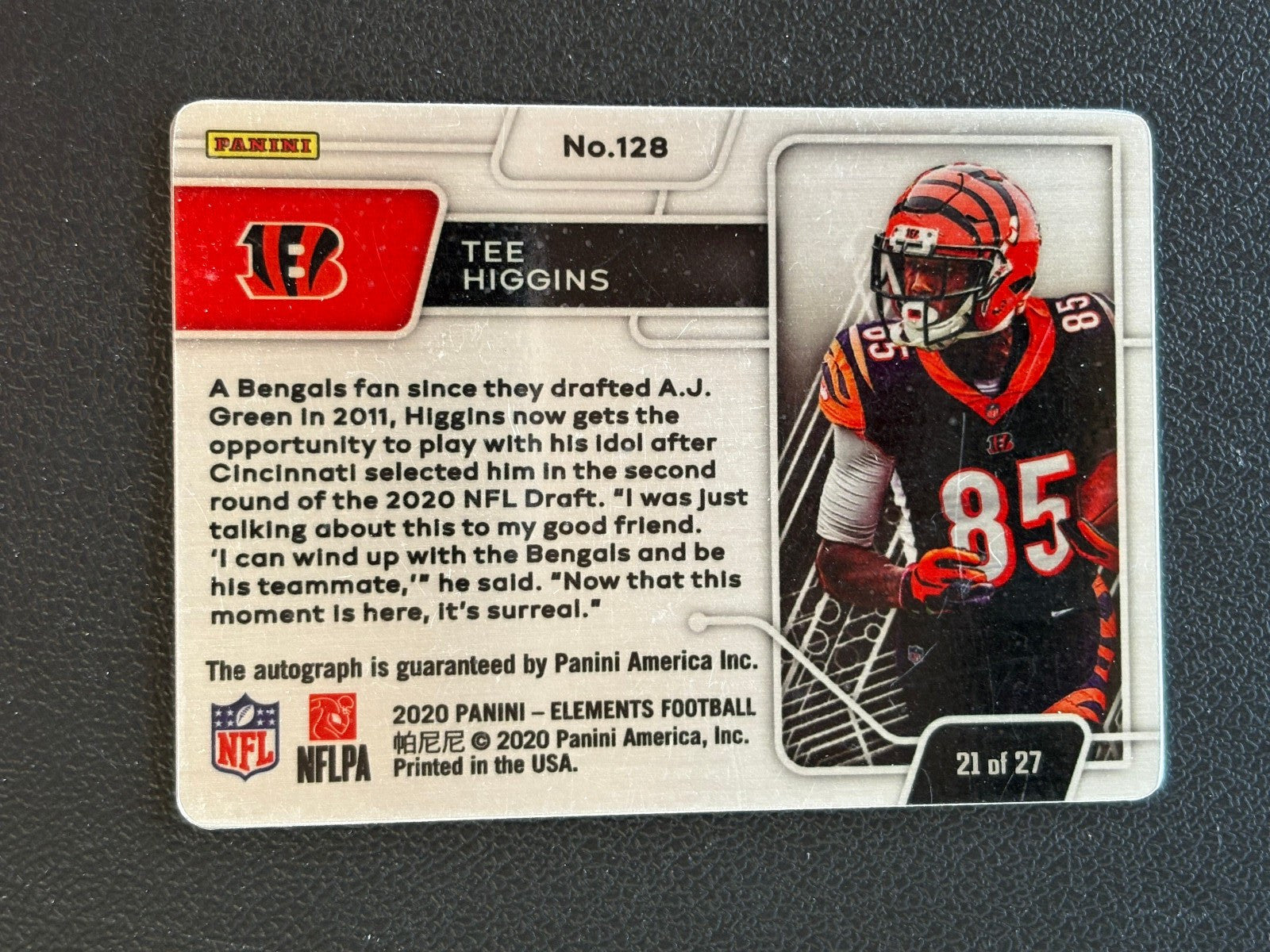 Tee Higgins 2020 Elements Cobalt Auto Autograph RC Cincinnati Bengals 21/27