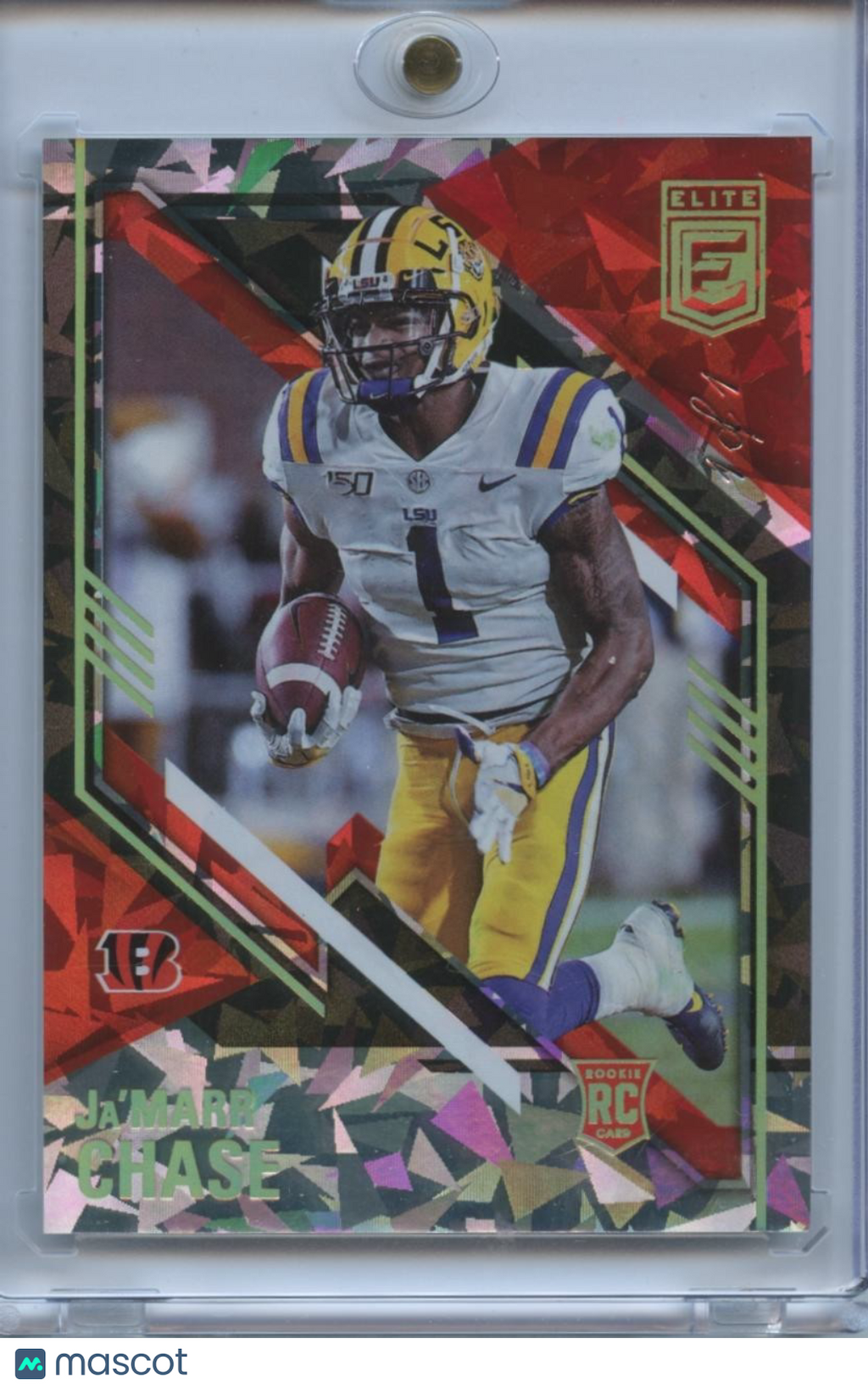 Ja'Marr Chase 2021 Elite Cracked Ice Rookie RC 1/1 LSU Tigers Cincinnati Bengals