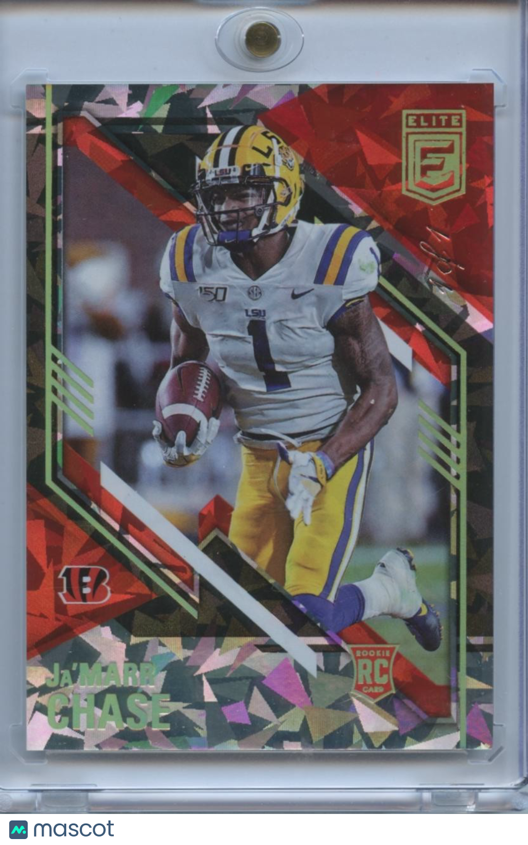 Ja'Marr Chase 2021 Elite Cracked Ice Rookie RC 1/1 LSU Tigers Cincinnati Bengals