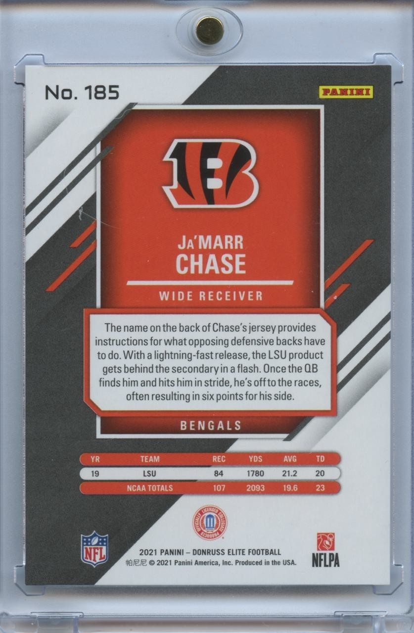 Ja'Marr Chase 2021 Elite Cracked Ice Rookie RC 1/1 LSU Tigers Cincinnati Bengals