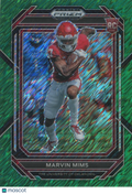 Marvin Mims 2023 Prizm Draft Green Shimmer SSP Rookie RC Oklahoma Sooners 5/8