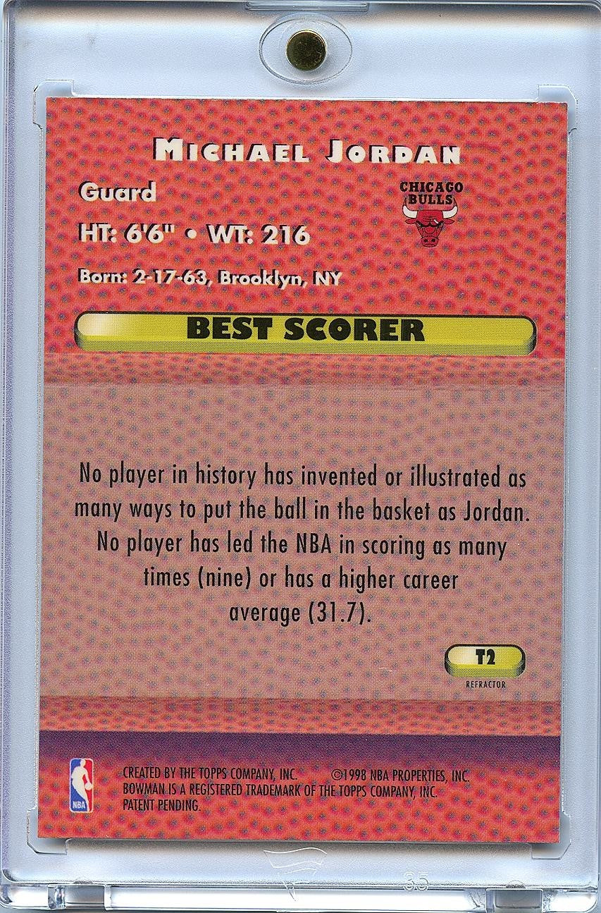 Michael Jordan 1998 Bowman's Best Performers REFRACTOR Chicago Bulls #T2