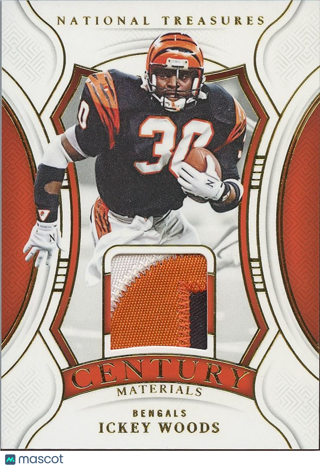 Ickey Woods 2024 National Treasures 3 Color Patch Cincinnati Bengals 46/49