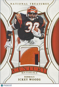 Ickey Woods 2024 National Treasures 3 Color Patch Cincinnati Bengals 46/49