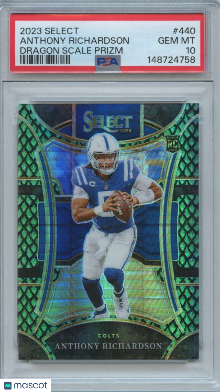 Anthony Richardson 2023 Select Dragon Scale Prizm Rookie RC Colts 11/70 PSA 10